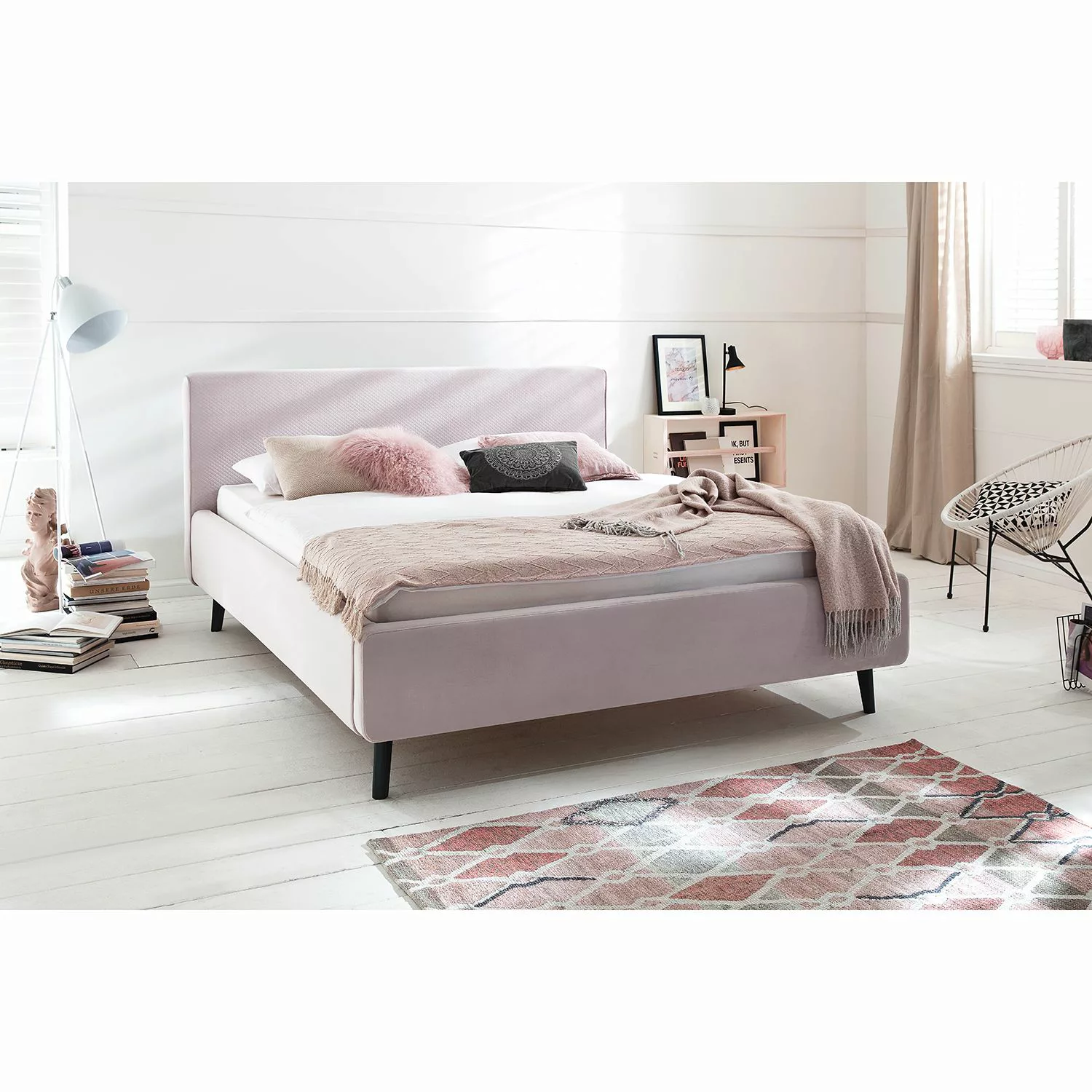 Polsterbett  Lewisham - rosa/pink - 201 cm - 105 cm - 222 cm - Betten > Dop günstig online kaufen