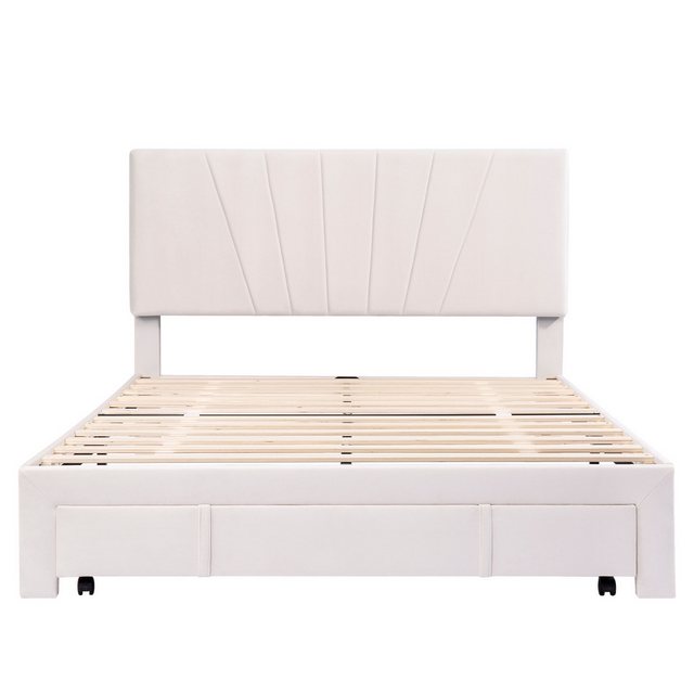 IDEASY Polsterbett Doppelbett, Plattformbett, 140 x 200 cm, (Schubladen auf günstig online kaufen