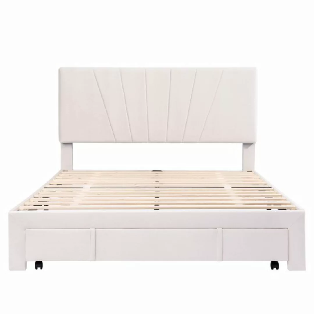 IDEASY Polsterbett Doppelbett, Plattformbett, 140 x 200 cm, (Schubladen auf günstig online kaufen