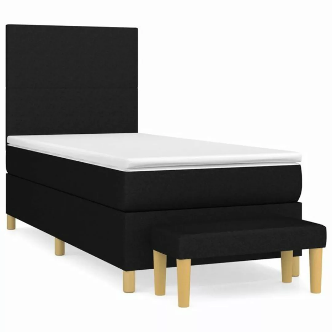 furnicato Bett Boxspringbett mit Matratze Schwarz 90x200 cm Stoff günstig online kaufen
