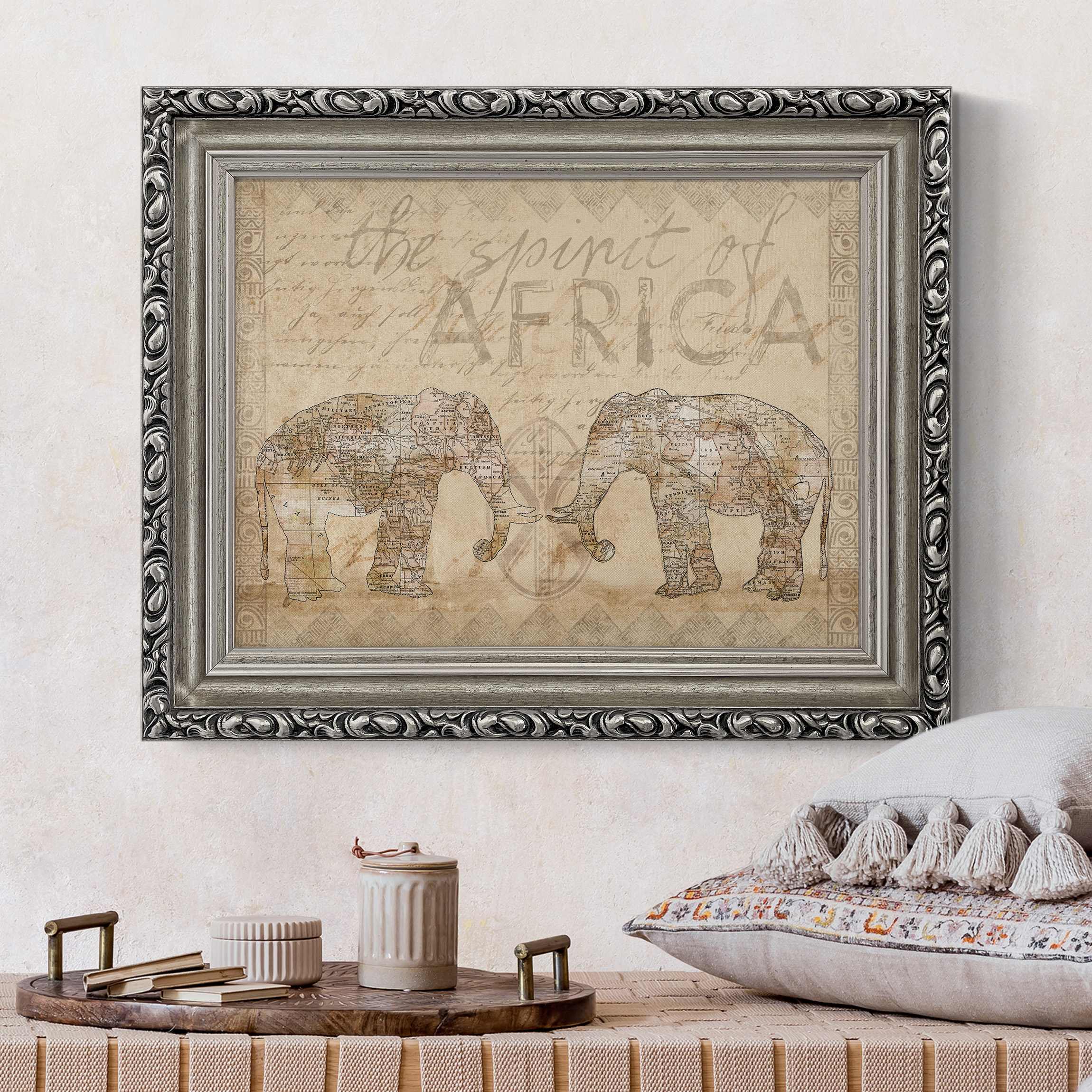 Gerahmtes Leinwandbild Vintage Collage - Spirit of Africa günstig online kaufen