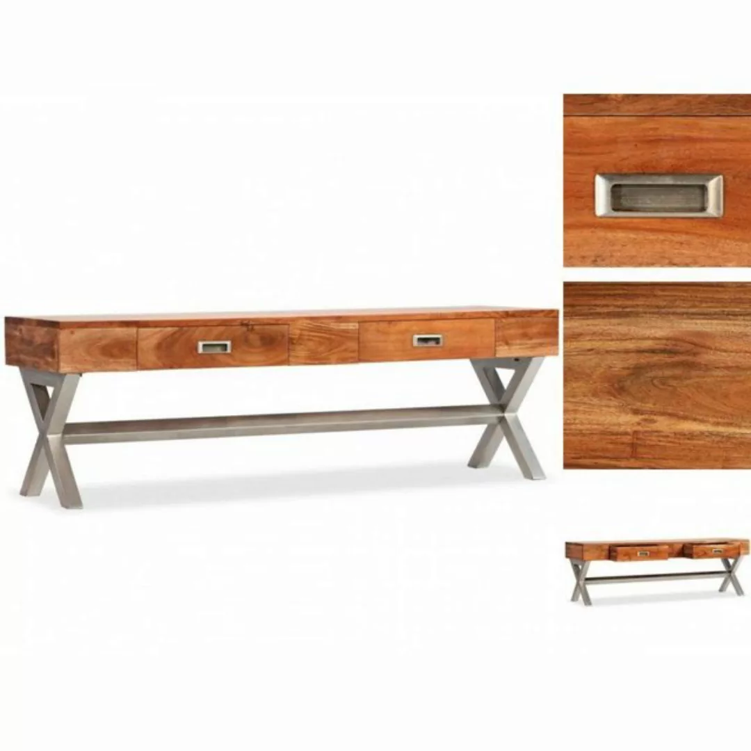 Tv-schrank Mit Schubladen Massiv Akazie Palisander-finish 140cm günstig online kaufen