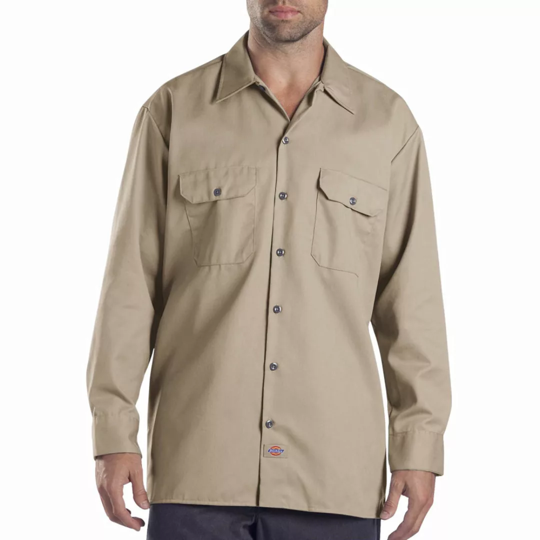 Dickies Long-Sleeve Work Shirt Herren-Hemd Khaki günstig online kaufen