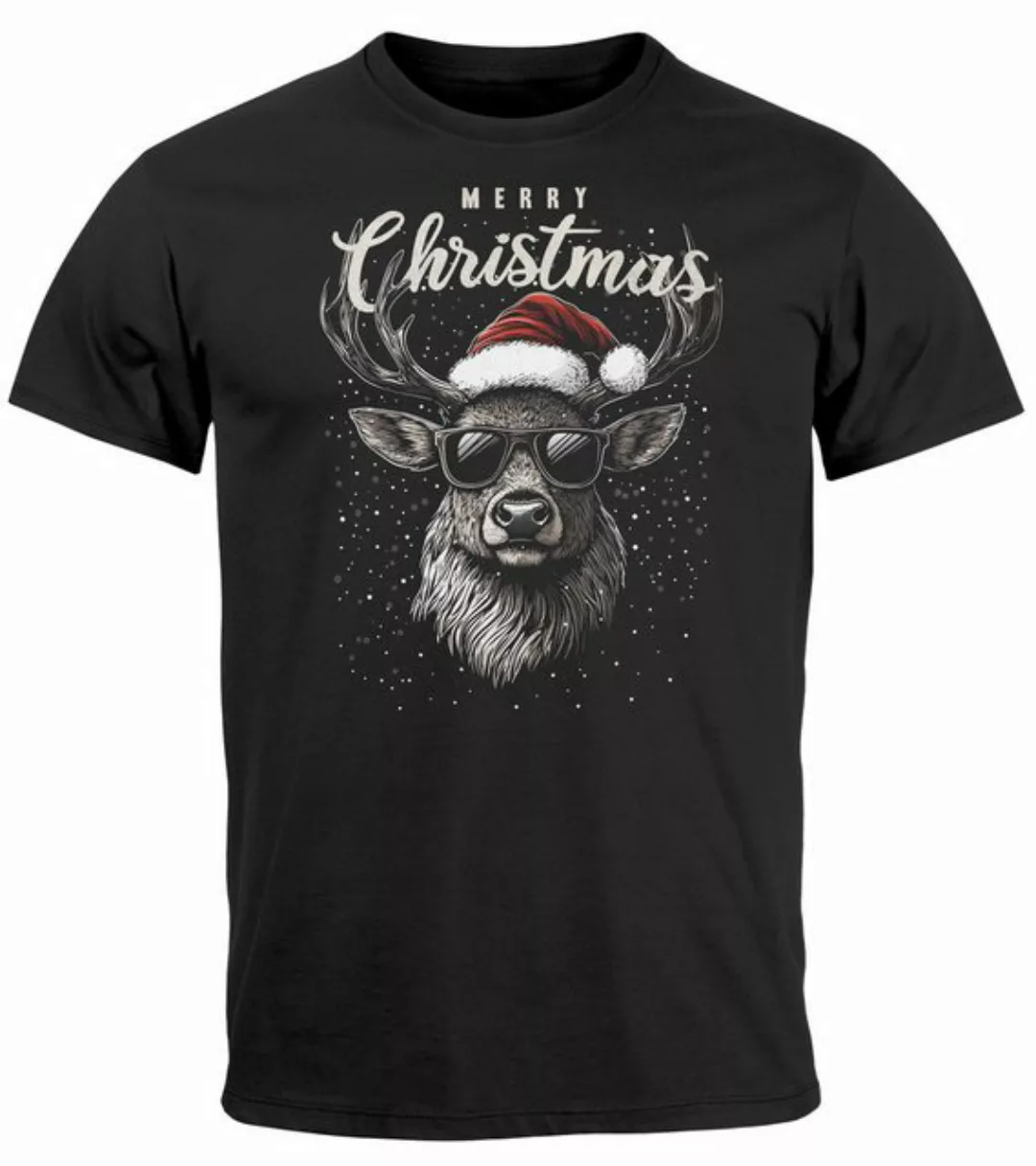 MoonWorks Print-Shirt Herren T-Shirt Weihnachten Rentier Hirsch mit Weihnac günstig online kaufen