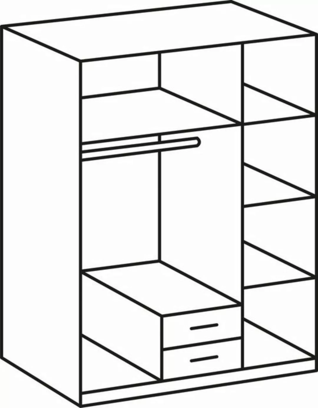 Wimex Drehtürenschrank in WEISS + BETON-NB LICHTGRAU - 179x199x58cm (BxHxT) günstig online kaufen