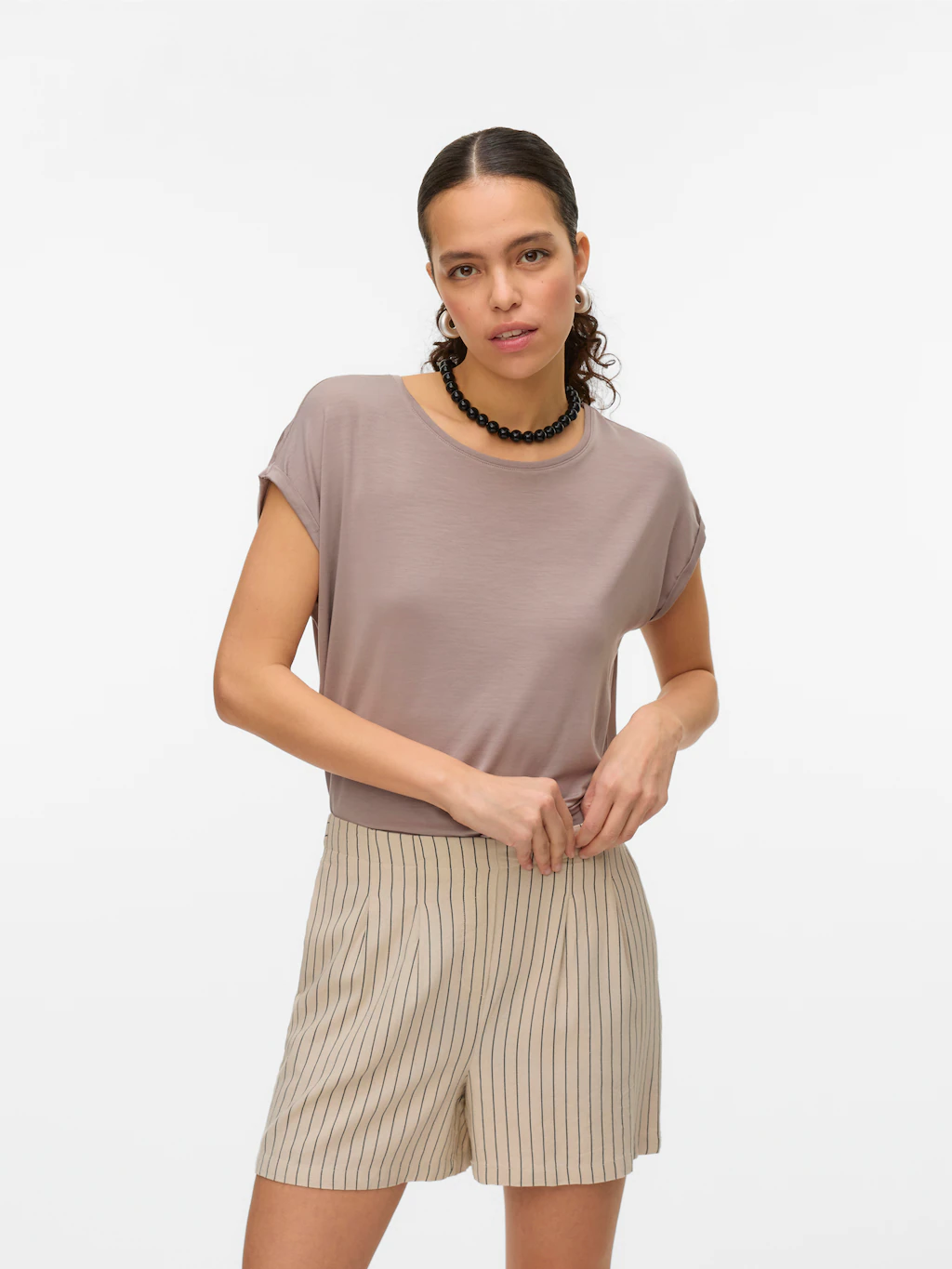 Vero Moda Rundhalsshirt "VMAVA PLAIN SS TOP GAJRS NOOS" günstig online kaufen