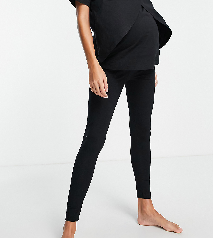 ASOS DESIGN Maternity – Mix & Match – Pyjamaleggings in Schwarz aus Bio-Bau günstig online kaufen