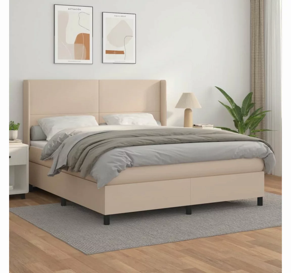 vidaXL Boxspringbett Bett Boxspringbett Kunstleder komplett mit Matratze & günstig online kaufen