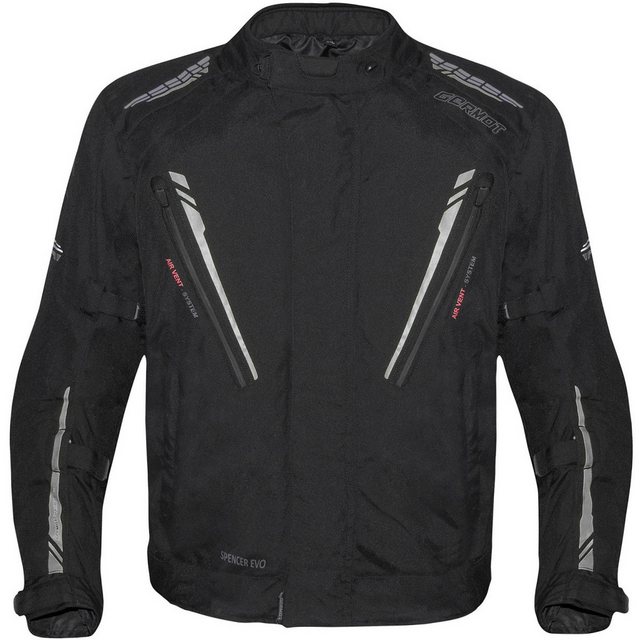 Germot Motorradjacke Germot Spencer Evo Textiljacke Schwarz / Grau Übergröß günstig online kaufen