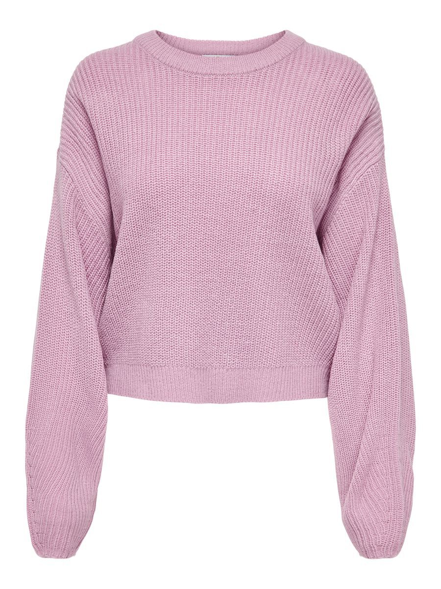 ONLY Einfarbiger Strickpullover Damen Violett günstig online kaufen