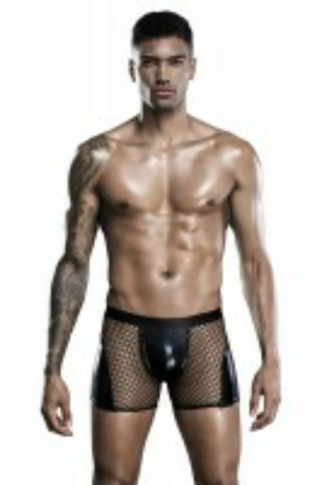 Wetlook-Shorts mit Netzeinsätzen für Ihn günstig online kaufen