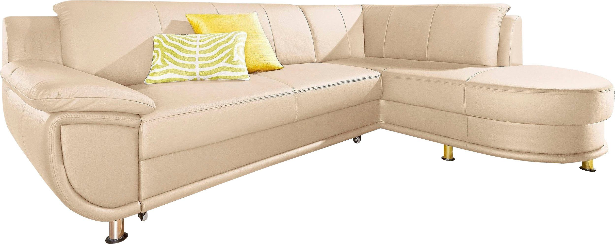TRENDMANUFAKTUR Ecksofa "Rondo II, zeitlos & elegant, bequeme Armlehnen, L- günstig online kaufen