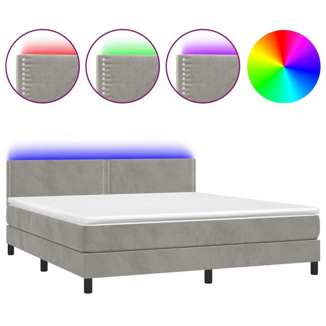 vidaXL Boxspringbett Bett Boxspringbett mit Matratze & LED Samt (180 x 200 günstig online kaufen