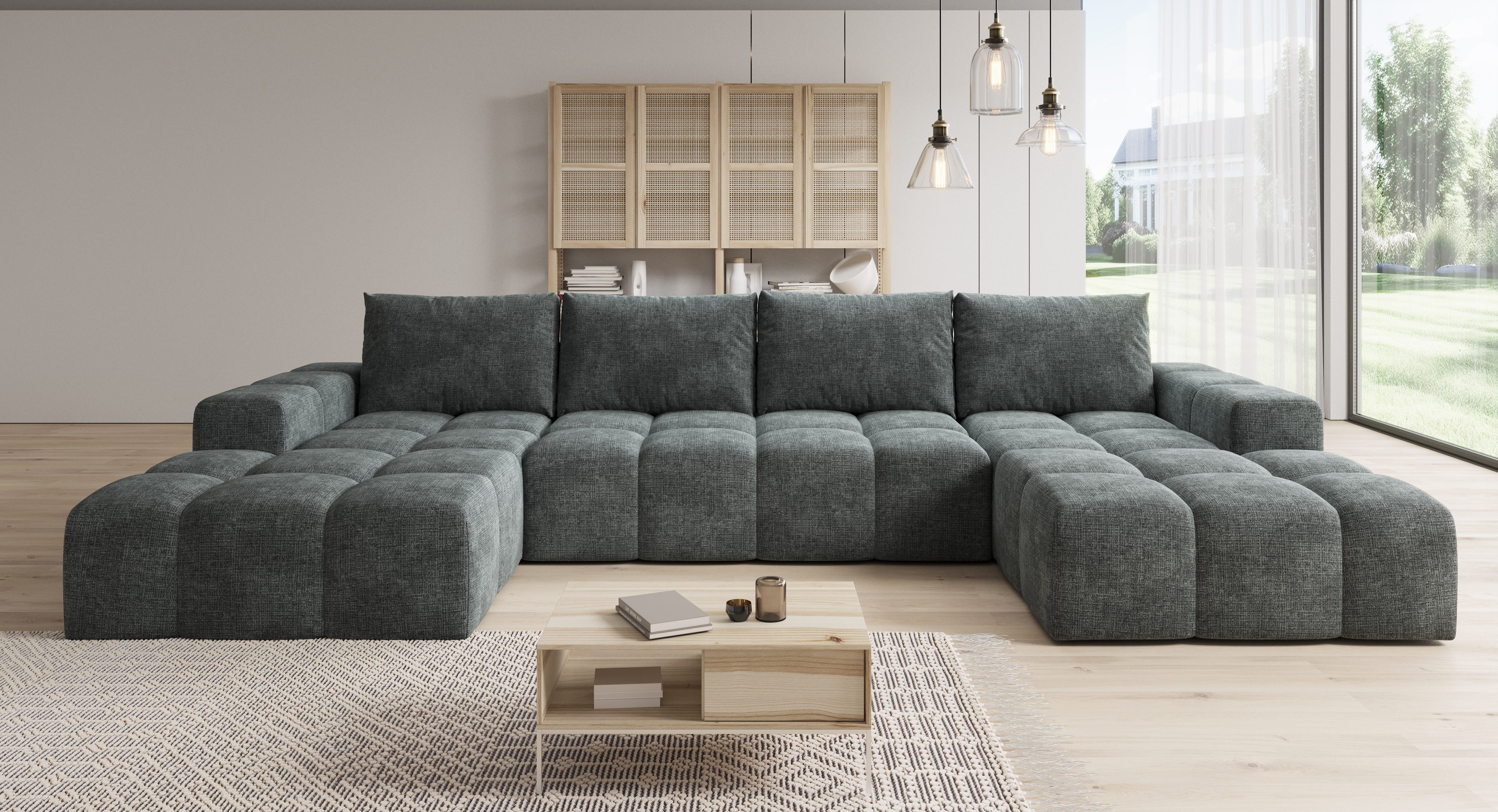 PROMETO Möbel Ecksofa Couch U-Form, Sofa günstig online kaufen
