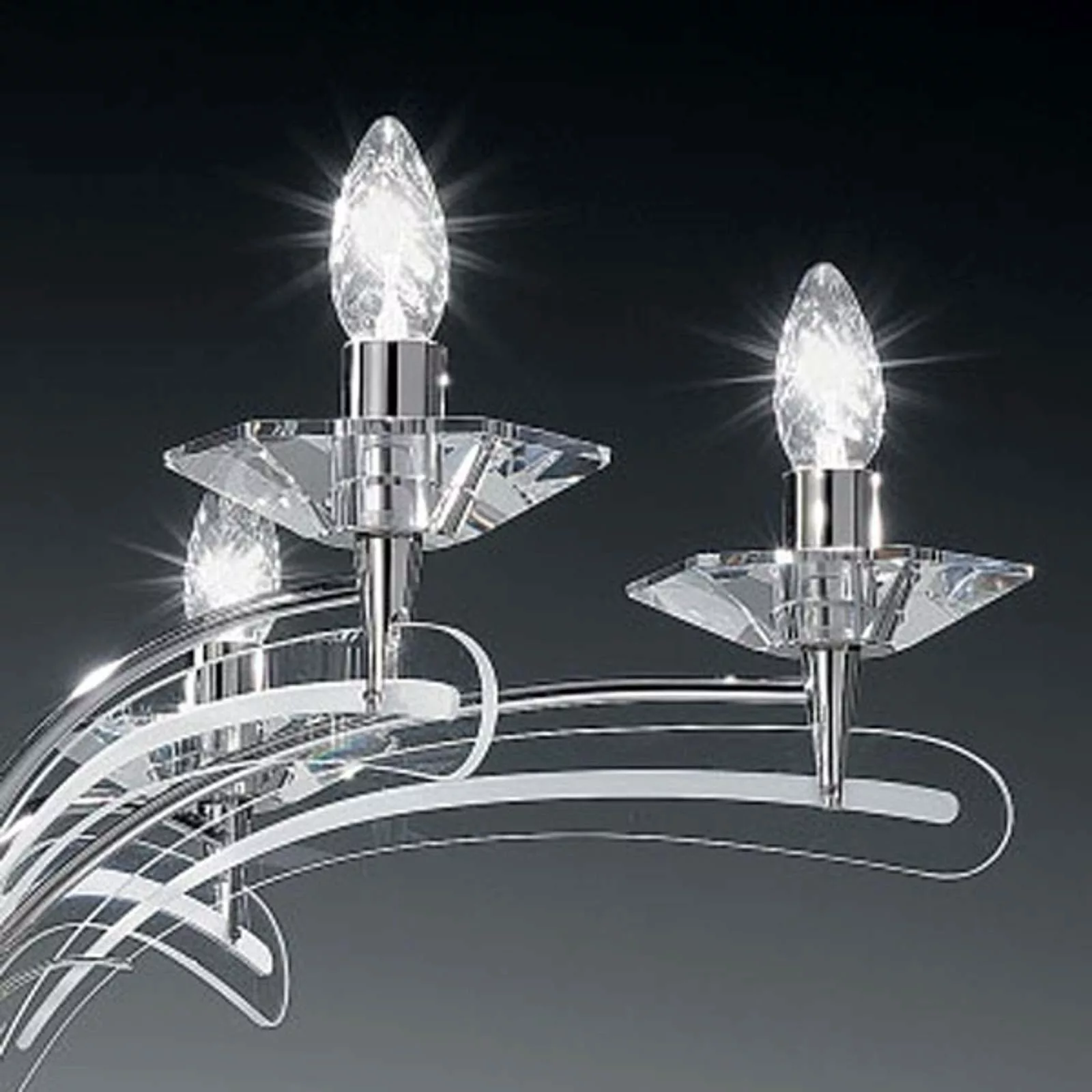 Kronleuchter ICARO mit Kristallglas 8-fl., gold günstig online kaufen