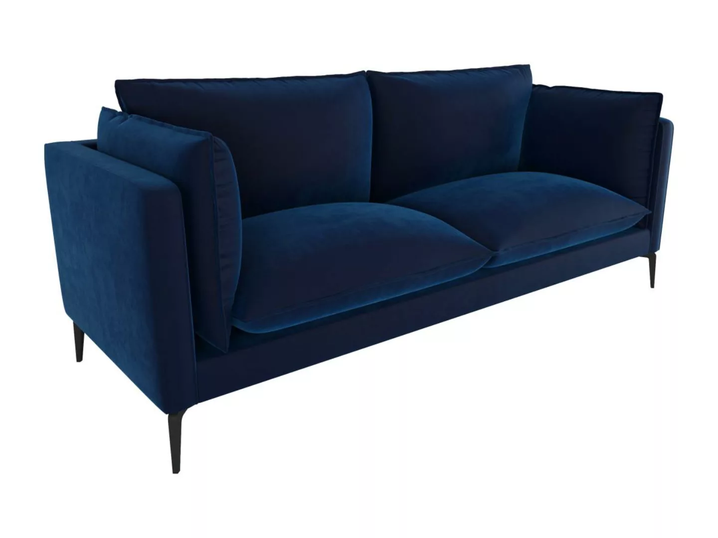 Sofa 3-Sitzer - Samt - Dunkelblau - KESTREL II günstig online kaufen