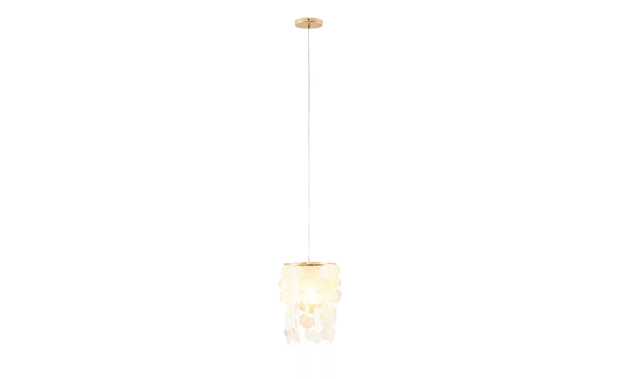 KHG Pendelleuchte, 1-flammig, goldfarben/Muscheln - silber - 150 cm - Lampe günstig online kaufen