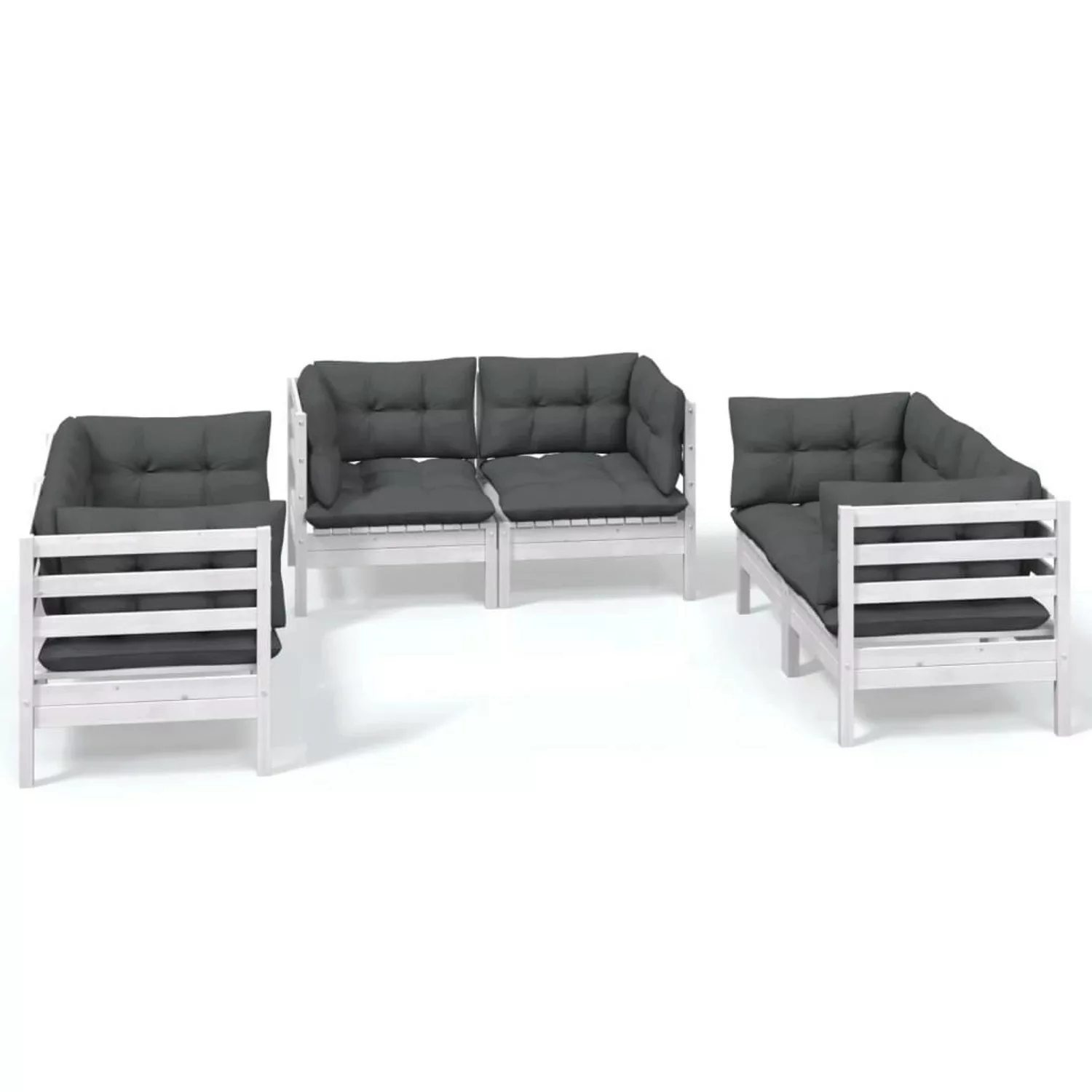 6-tlg. Garten-lounge-set Mit Kissen Massivholz Kiefer günstig online kaufen