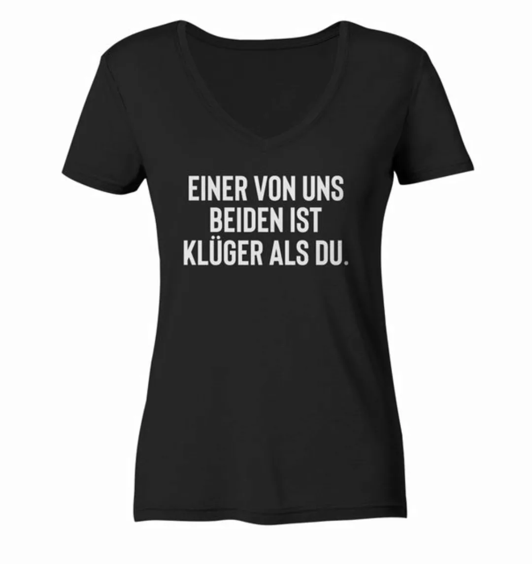 RABUMSEL V-Shirt Einer von uns beiden ist klüger als Du - Frauen V-Neck Shi günstig online kaufen