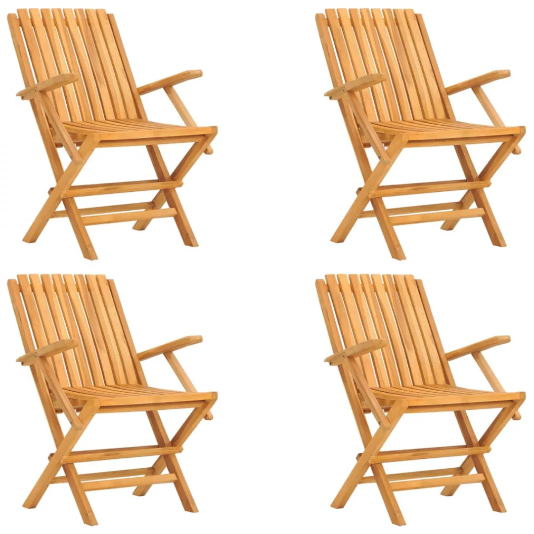 Vidaxl Gartenstühle 4 Stk. Klappbar 61x67x90 Cm Massivholz Teak günstig online kaufen