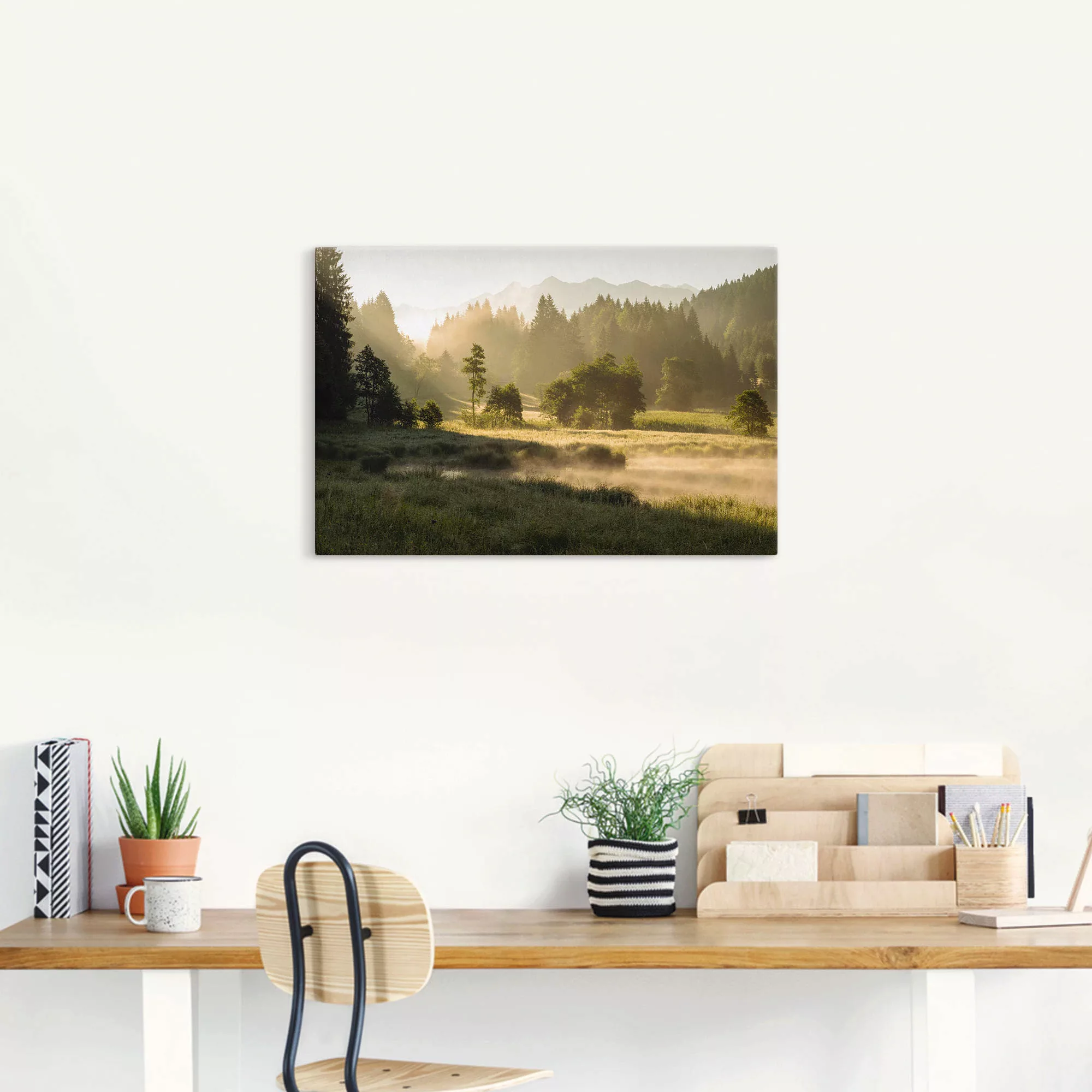 Artland Wandbild "Sommermorgen in den Alpen", Wiesen & Bäume, (1 St.), als günstig online kaufen