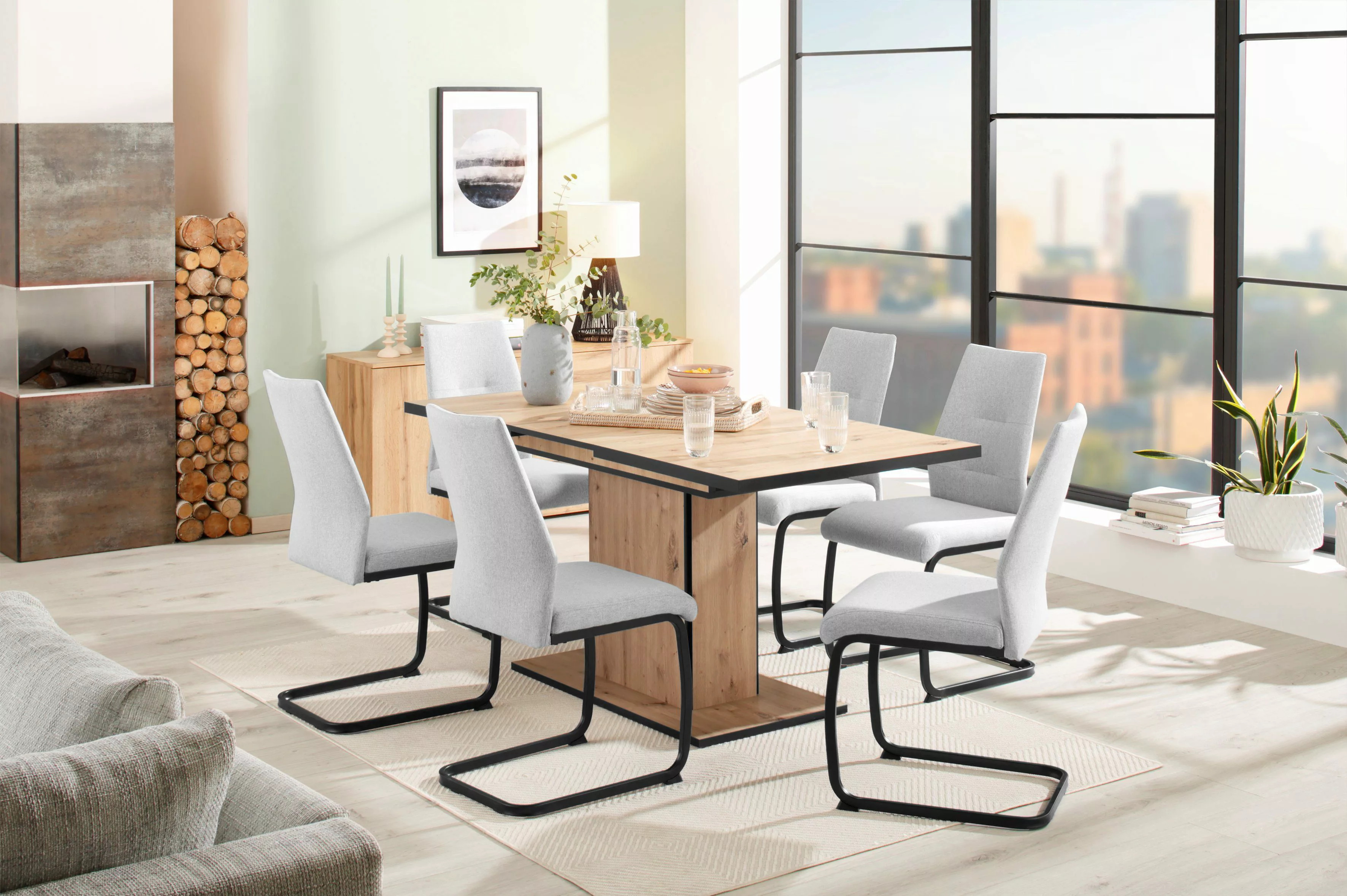 HELA Essgruppe "Ariana", (Set, 7 tlg., 1 Tisch / 6 Stühle), ausziehbar 120 günstig online kaufen