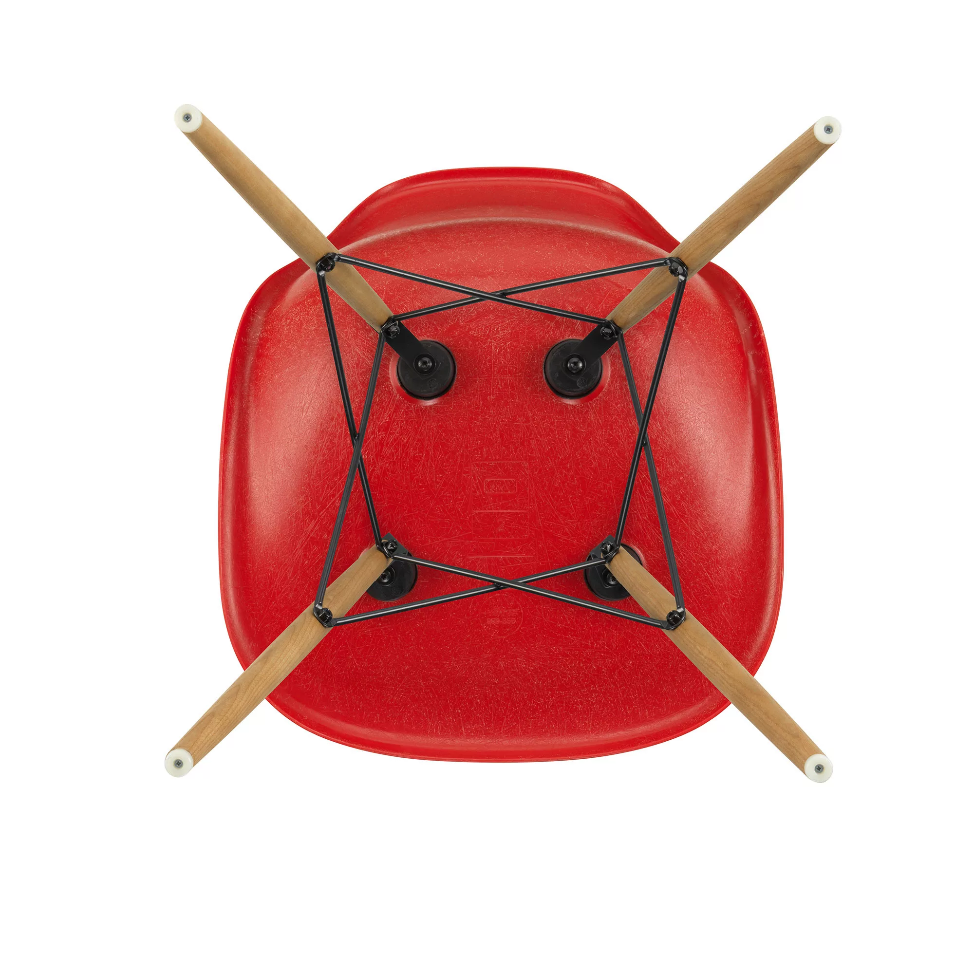 Vitra - Eames Fiberglass Side Chair DSW Gestell Esche - klassisches rot/Sit günstig online kaufen