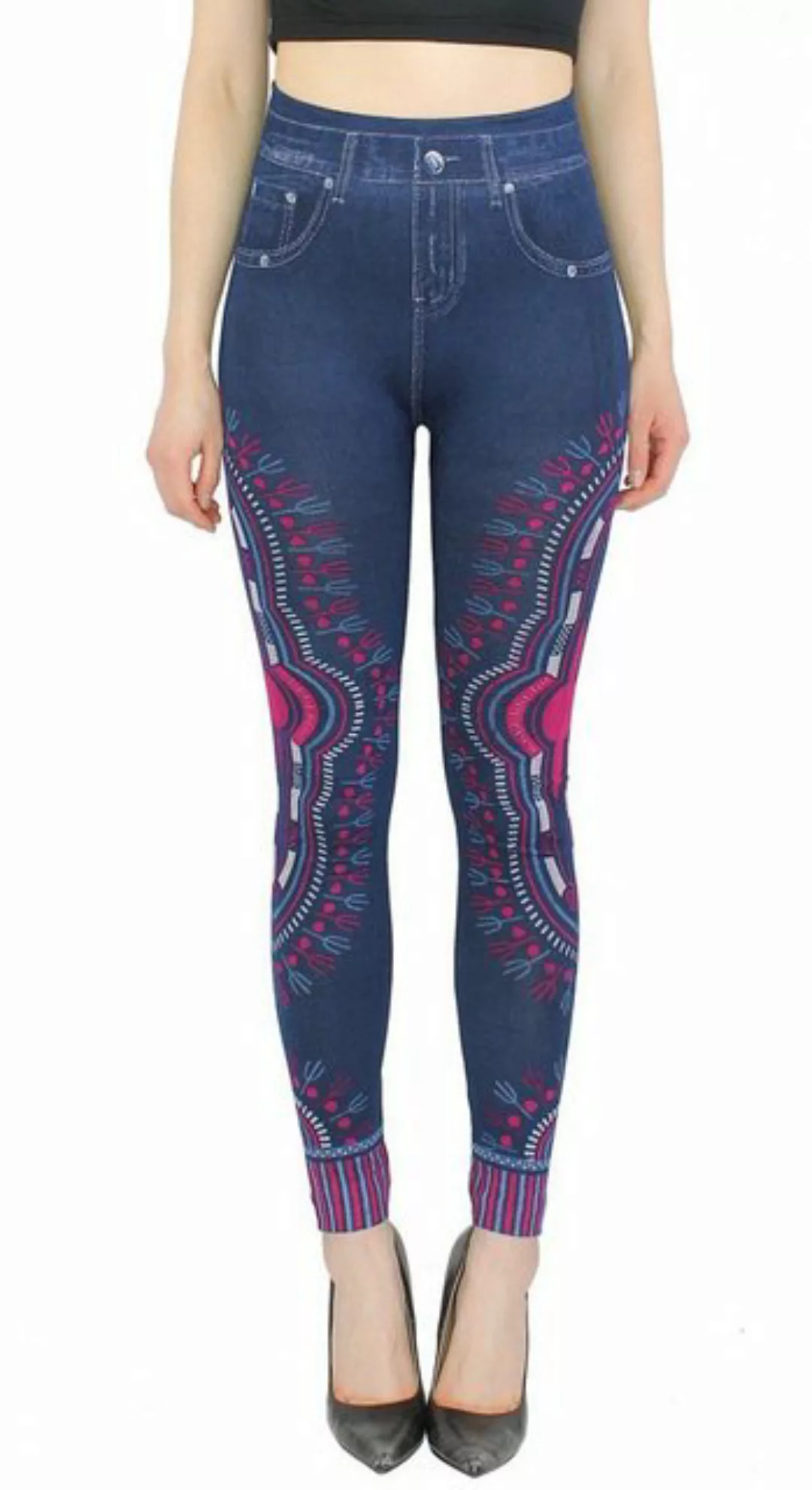 dy_mode Jeggings Damen Jeggings High Waist Leggings in Jeans Optik Bequem J günstig online kaufen