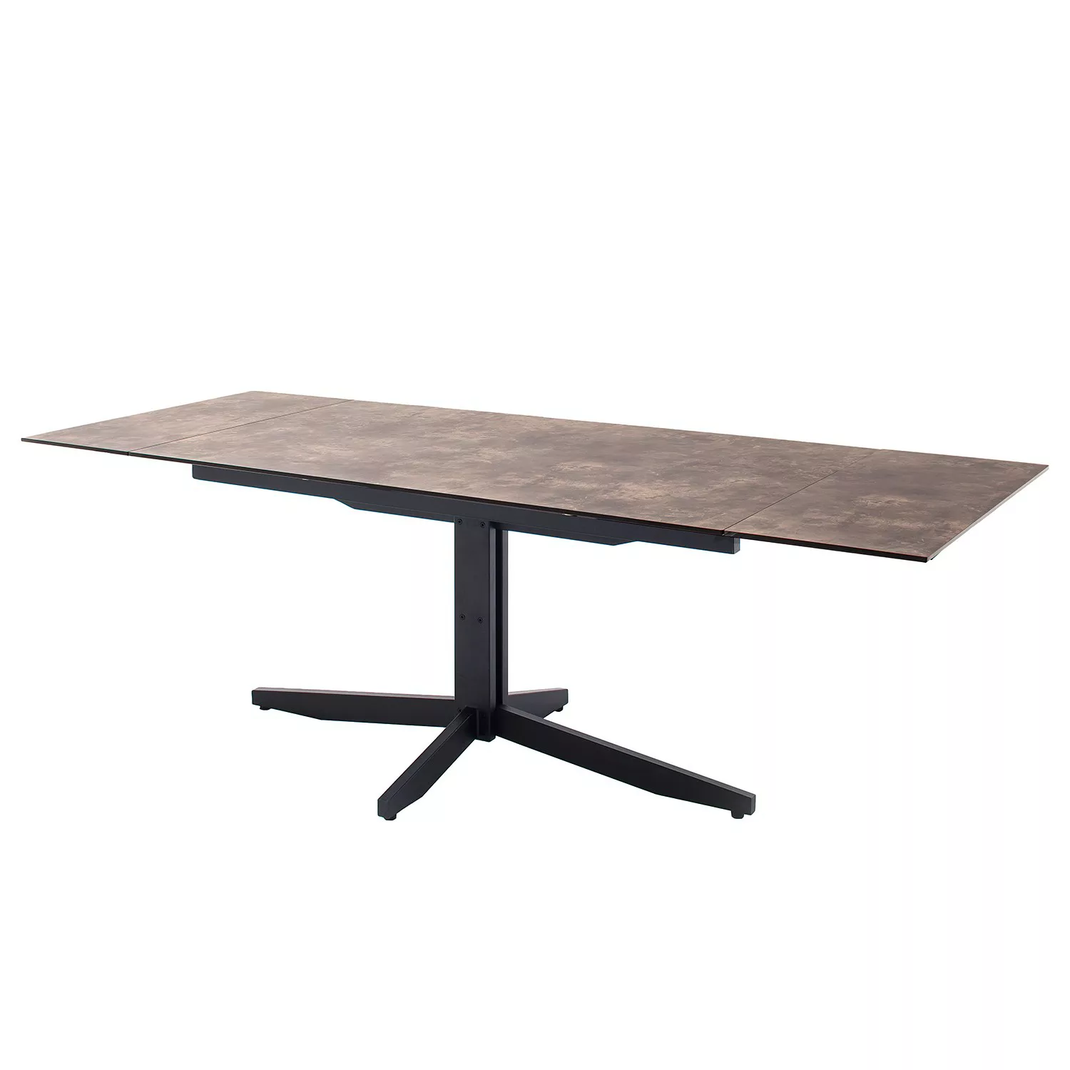 HPL/Glas-Säulentisch ausziehbar - grau - 90 cm - 76 cm - Tische > Esstische günstig online kaufen