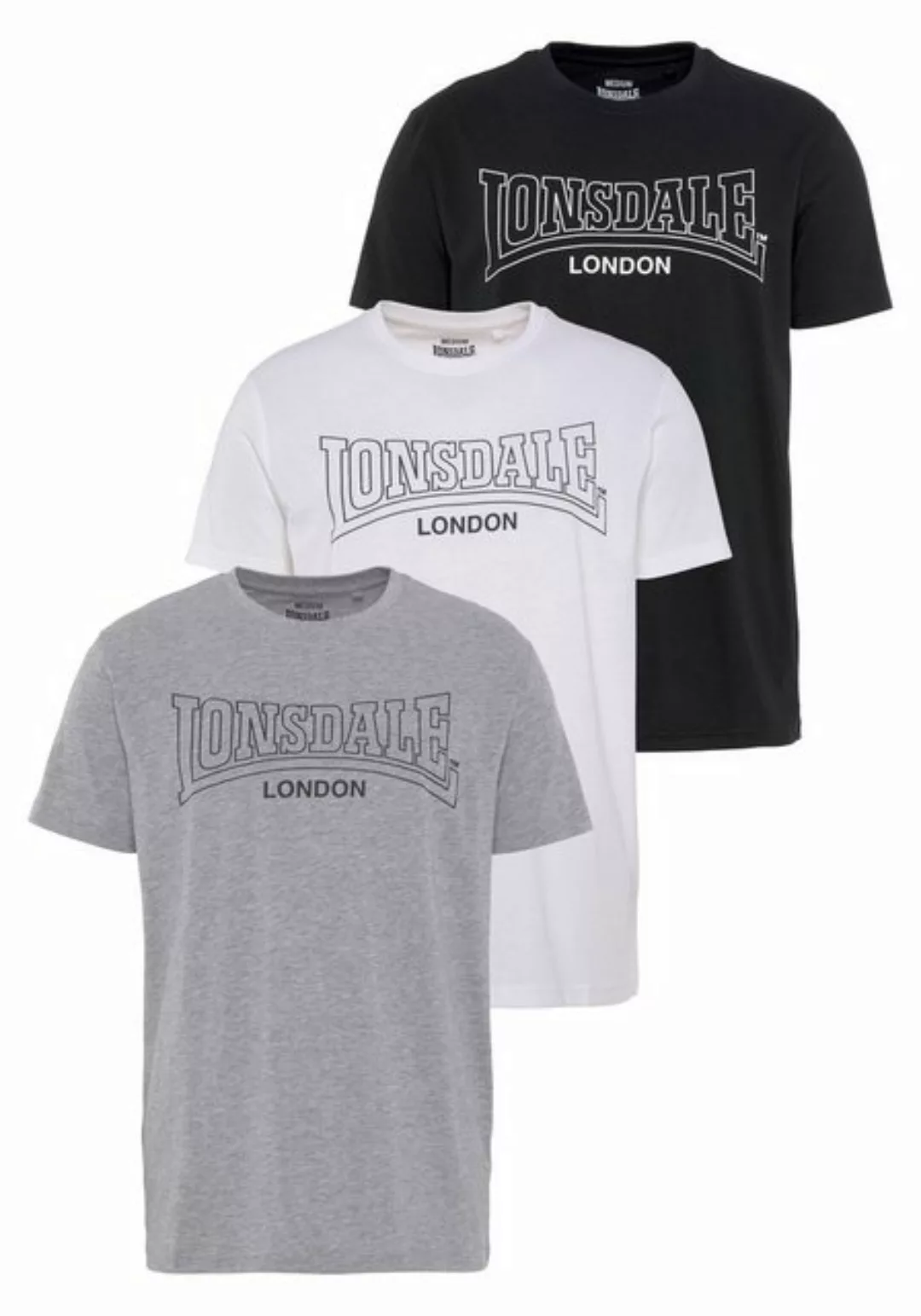 Lonsdale T-Shirt Lonsdale Herren T-Shirt Dreierpack Beanley günstig online kaufen