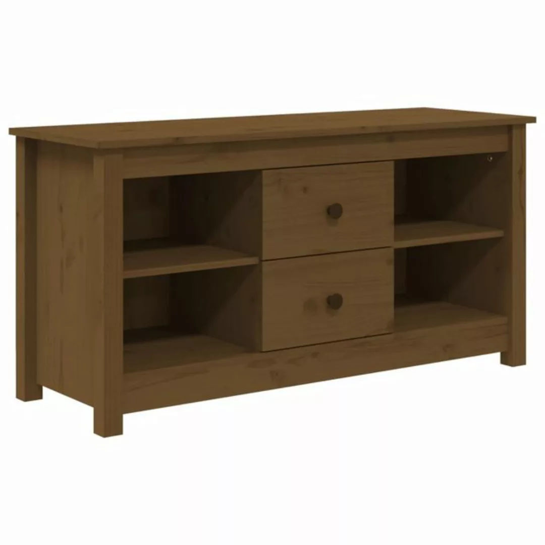 vidaXL TV-Schrank TV-Board Honigbraun 103x36,5x52 cm Massivholz Kiefer günstig online kaufen