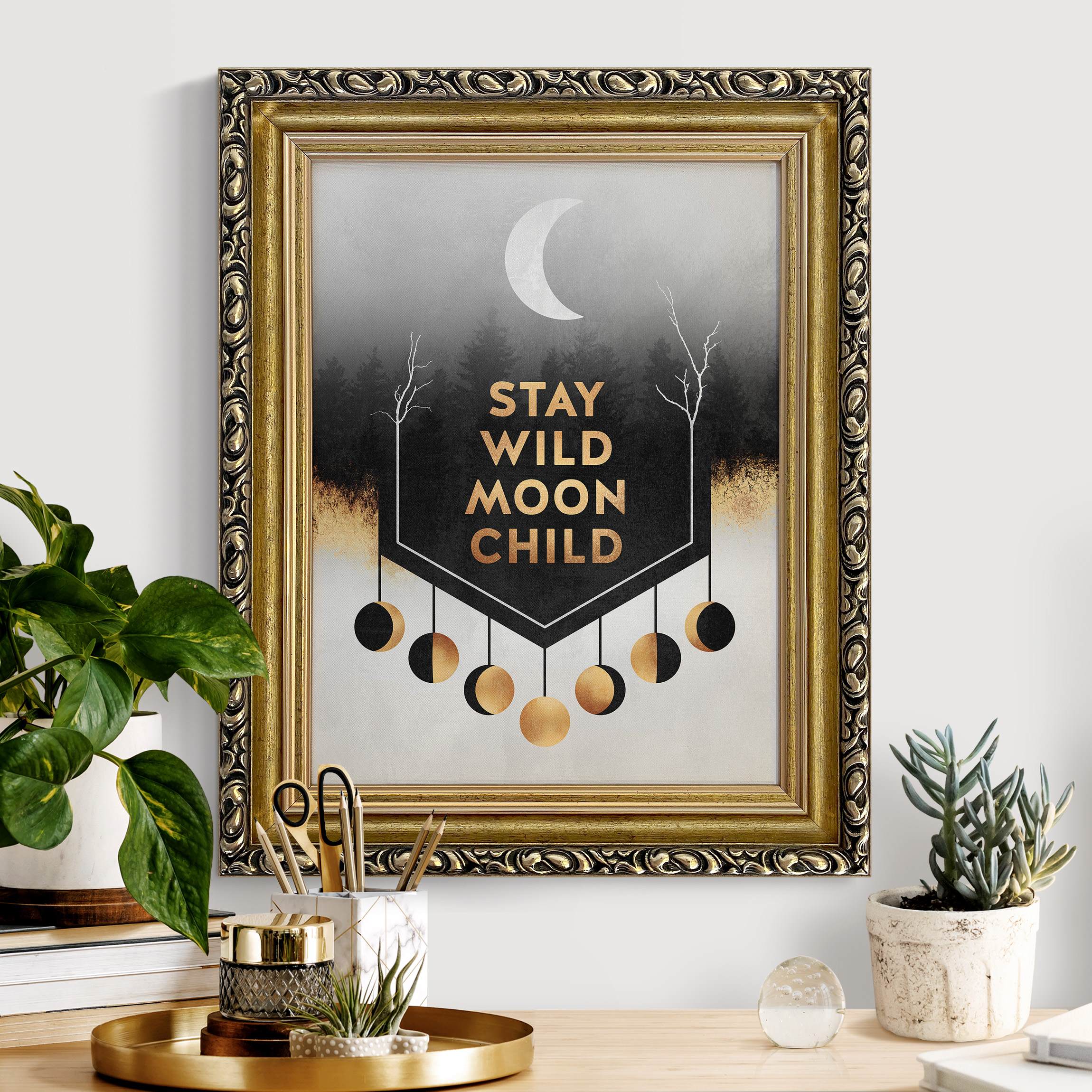 Gerahmtes Leinwandbild Stay Wild Moon Child günstig online kaufen