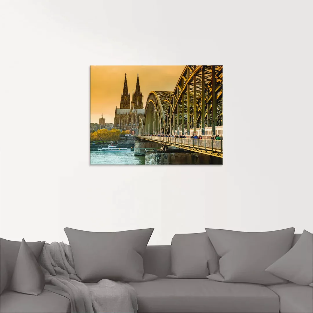 Artland Glasbild »Kölner Dom mit Hohenzollernbrücke«, Deutschland, (1 St.) günstig online kaufen