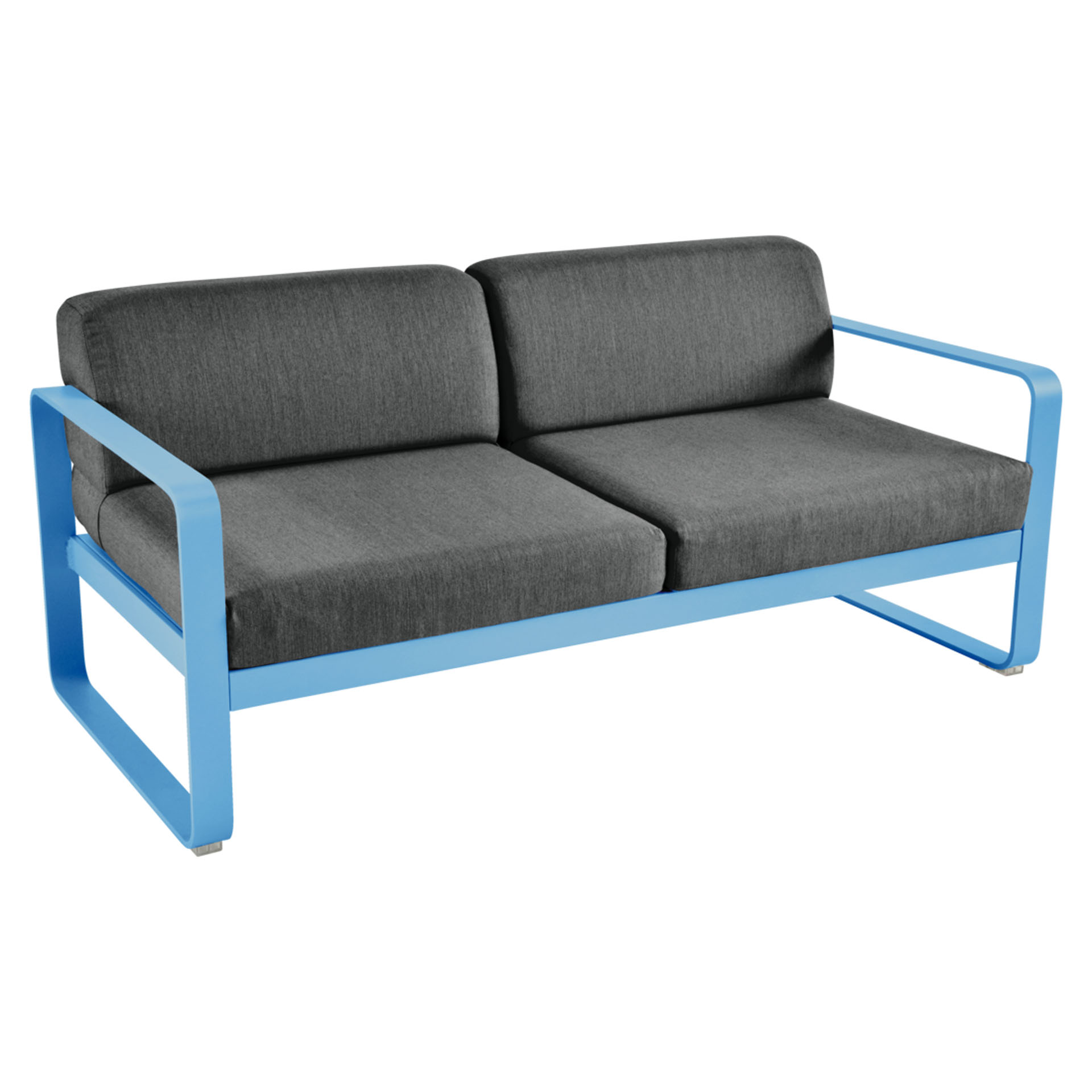 Bellevie Lounge-Sofa 2-Sitzer E1 Maya-Blau A3 Graphitgrau günstig online kaufen