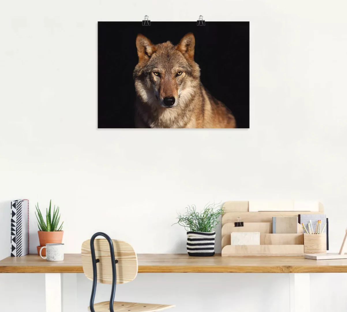 Artland Poster "Wolf", Wildtiere, (1 St.), als Alubild, Leinwandbild, Wanda günstig online kaufen