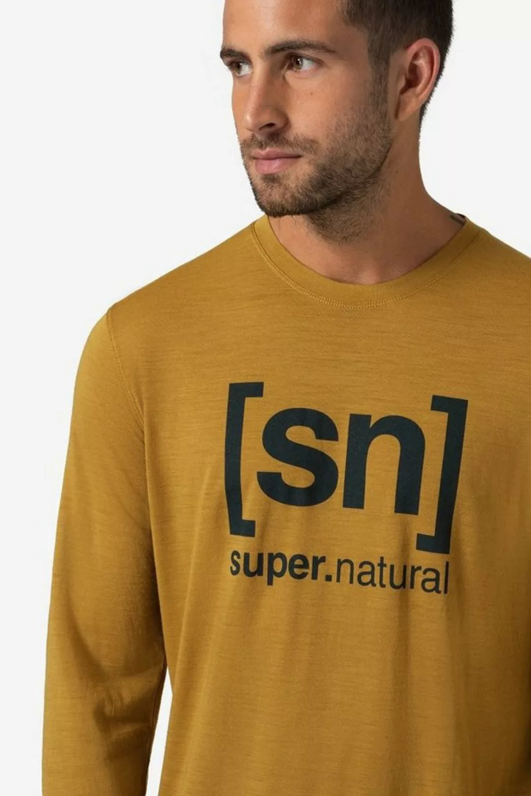 SUPER.NATURAL Langarmshirt Merino Longsleeve M LOGO LS bequemer Merino-Mate günstig online kaufen