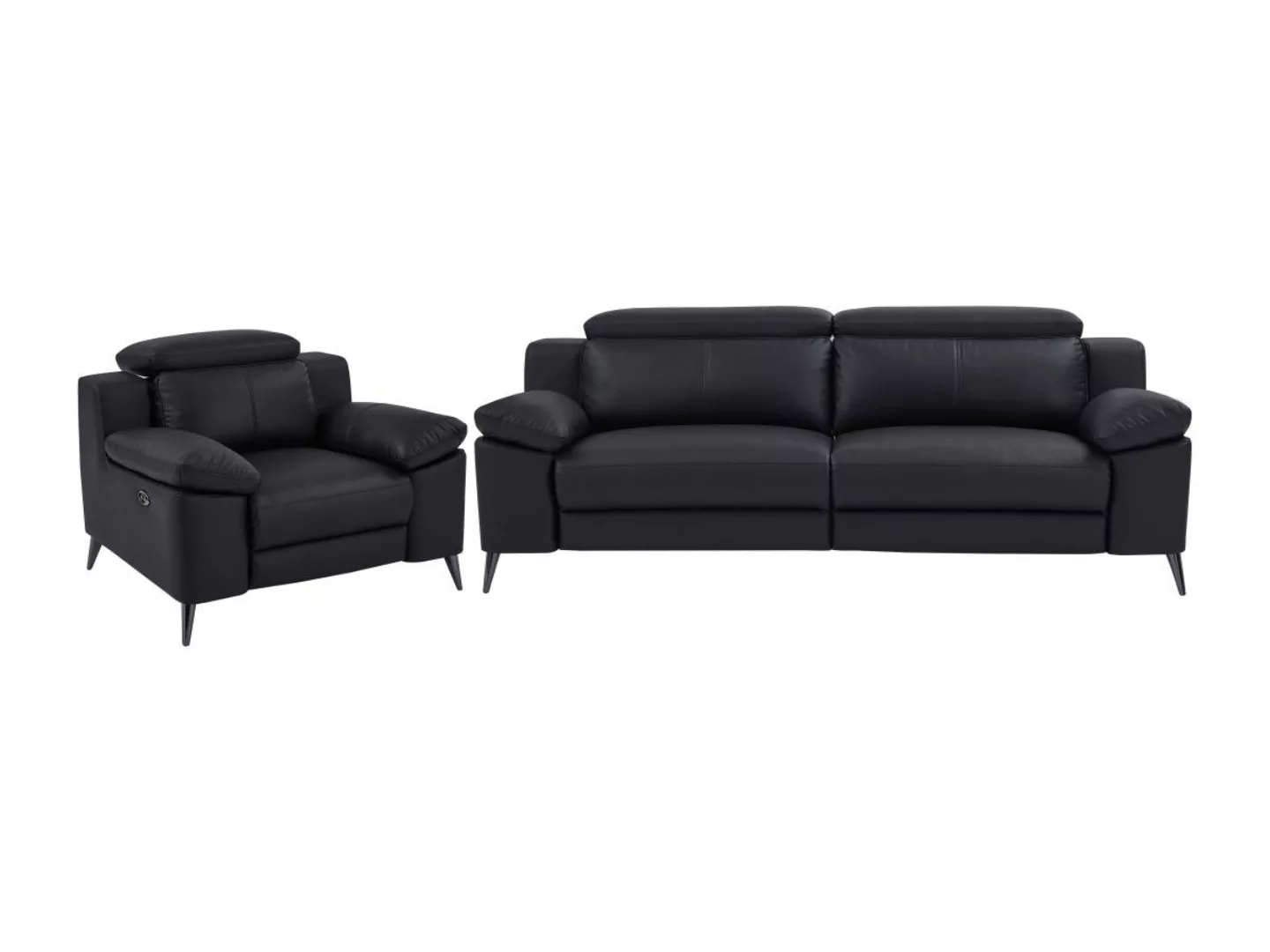 Relaxsofa elektrisch 3-Sitzer + Sessel - Schwarz - MAROTI günstig online kaufen