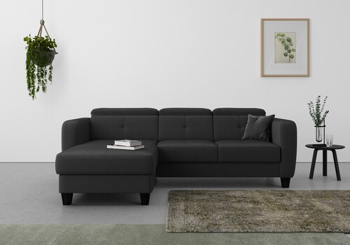 sit&more Ecksofa "Belluci L-Form", inklusive Federkern, wahlweise mit Bettf günstig online kaufen