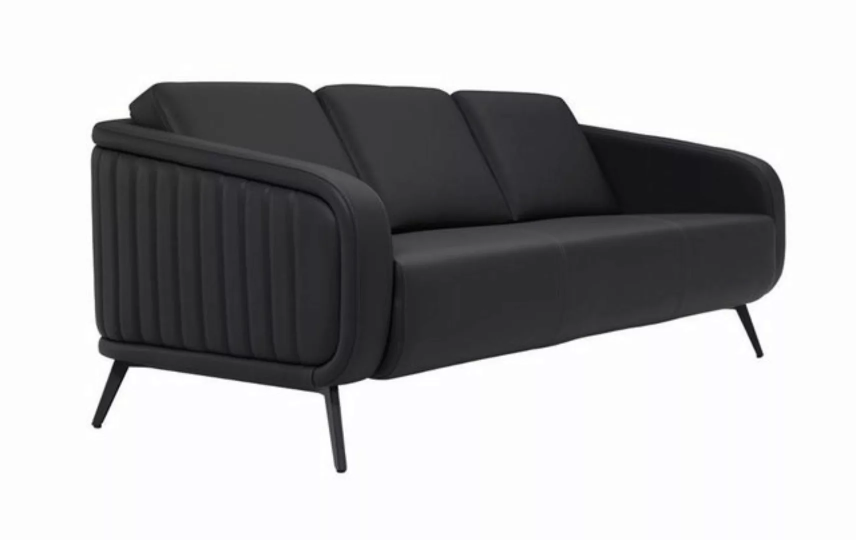 JVmoebel 3-Sitzer Sofa 3 Sitzer Polstersofa Schwarz Textil Sitz Design Couc günstig online kaufen