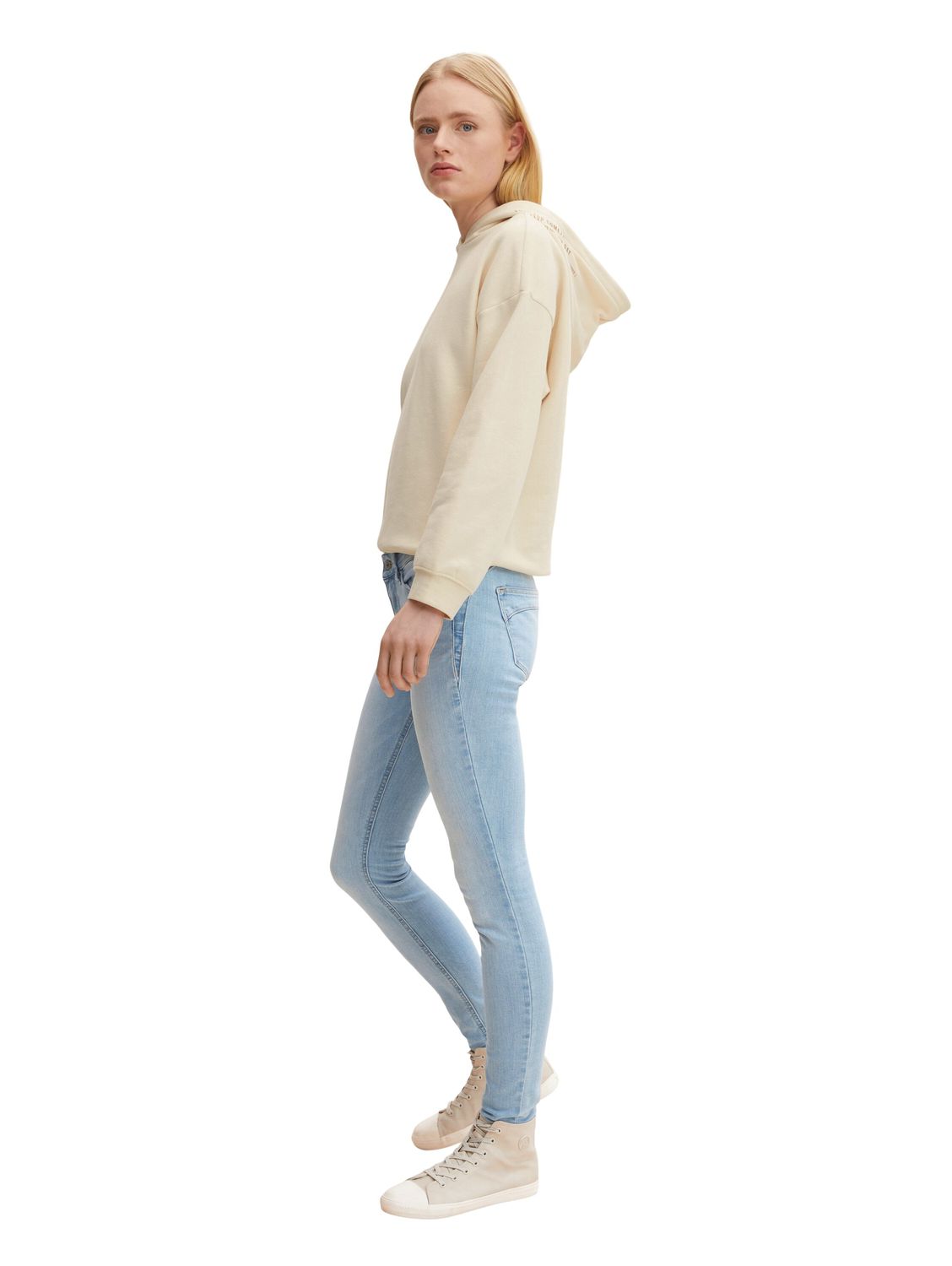 Tom Tailor Denim Damen Jeans JONA - Extra Skinny Fit - Blau - Used Bleached günstig online kaufen