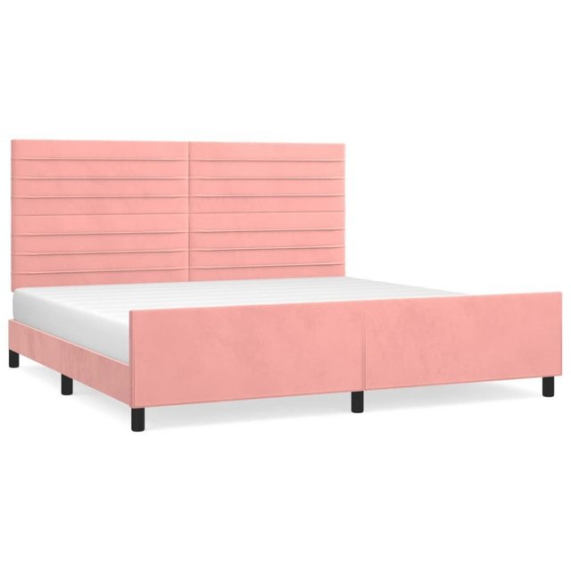 vidaXL Bettgestell Bettrahmen mit Kopfteil Rosa 200x200 cm Samt Bett Bettge günstig online kaufen