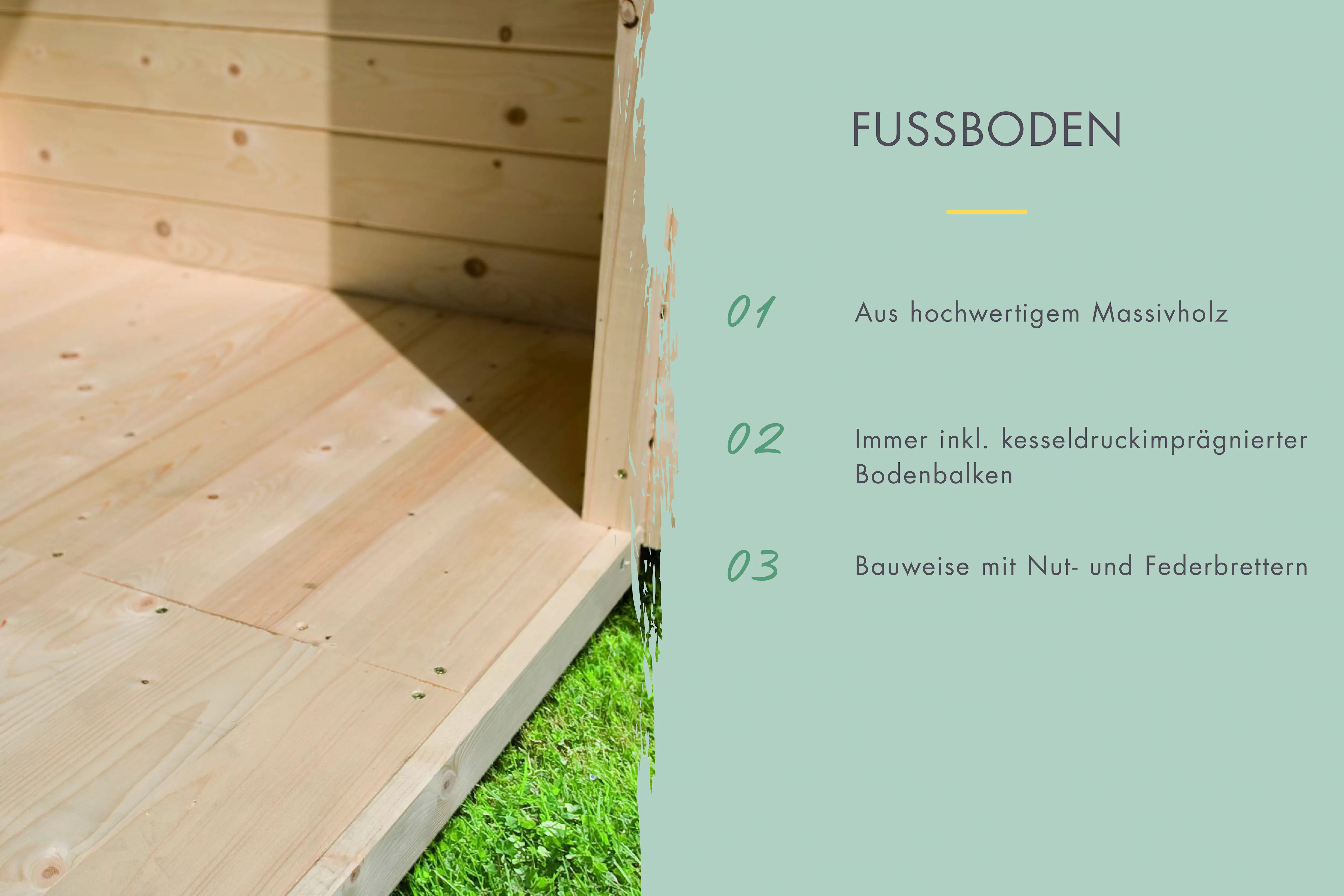 Karibu Gartenhaus-Fußboden "SET naturbelassen", aus hochwertigem Massivholz günstig online kaufen