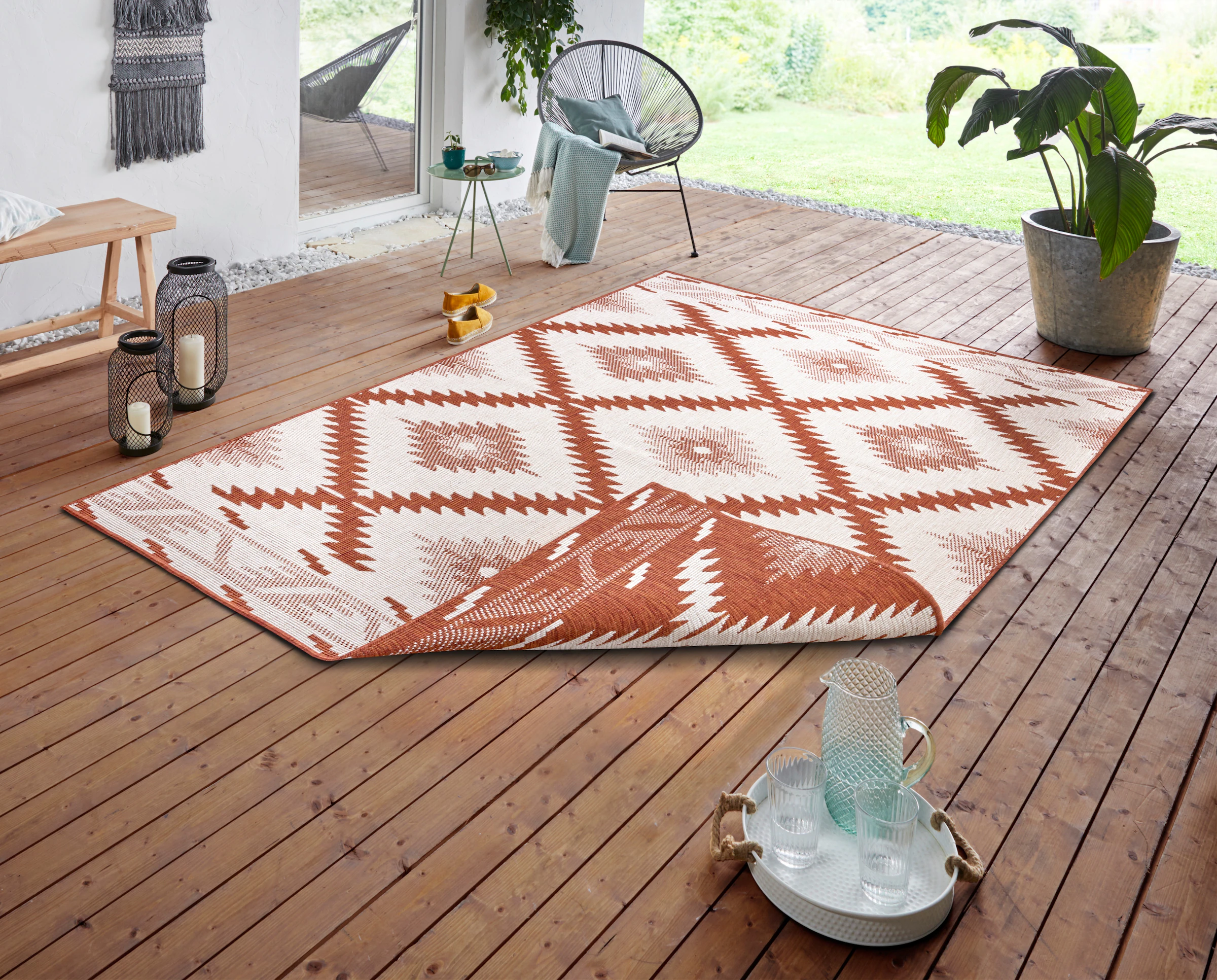 NORTHRUGS Teppich »Malibu Wendeteppich«, rechteckig, 5 mm Höhe, In-& Outdoo günstig online kaufen