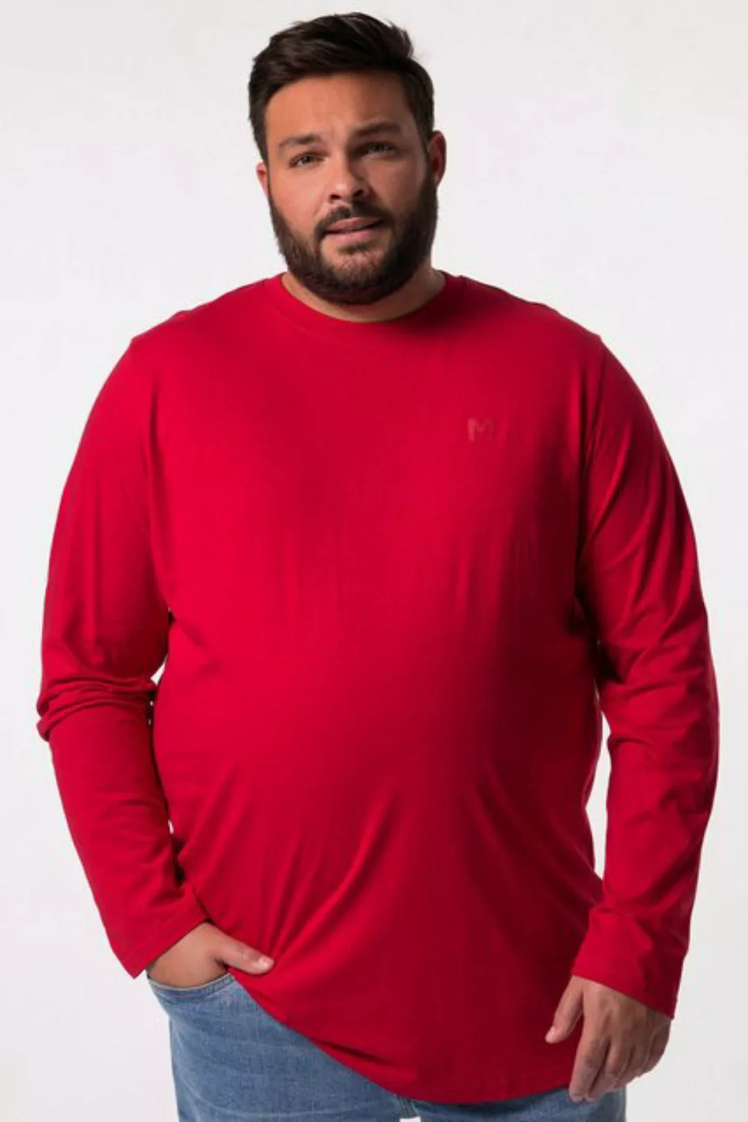 Men Plus T-Shirt Men+ Langarmshirt Basic Rundhals bis 8 XL günstig online kaufen