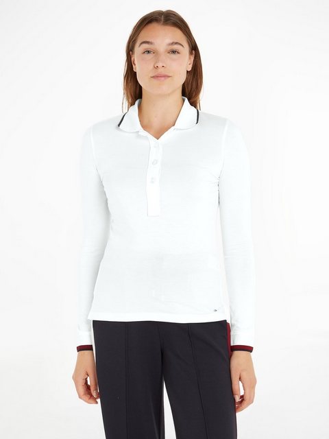 Tommy Hilfiger Poloshirt SLIM SPLIT GLOBAL STR POLO LS mit moderner, farbli günstig online kaufen