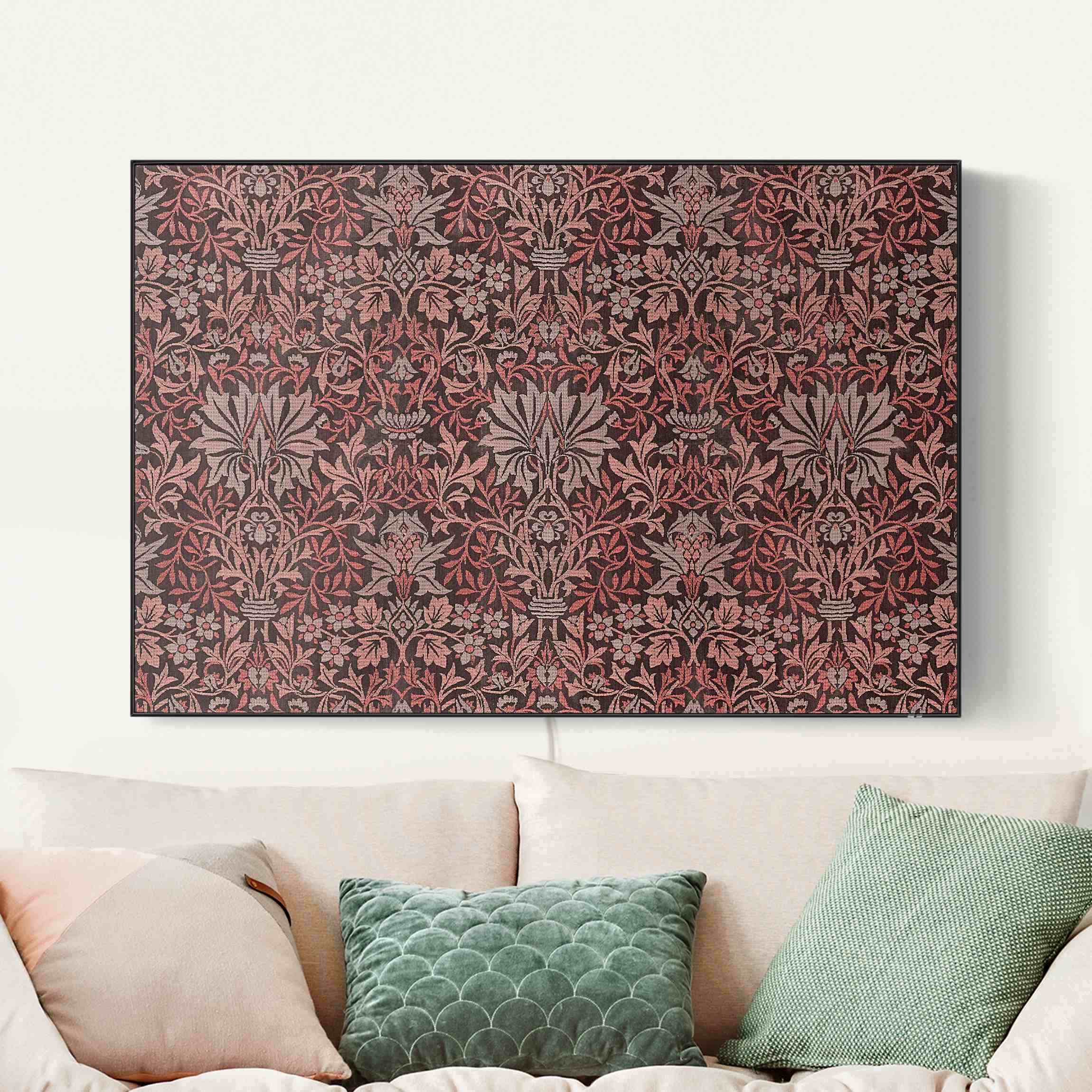 LED-Wechselbild William Morris Muster in Rosa II günstig online kaufen