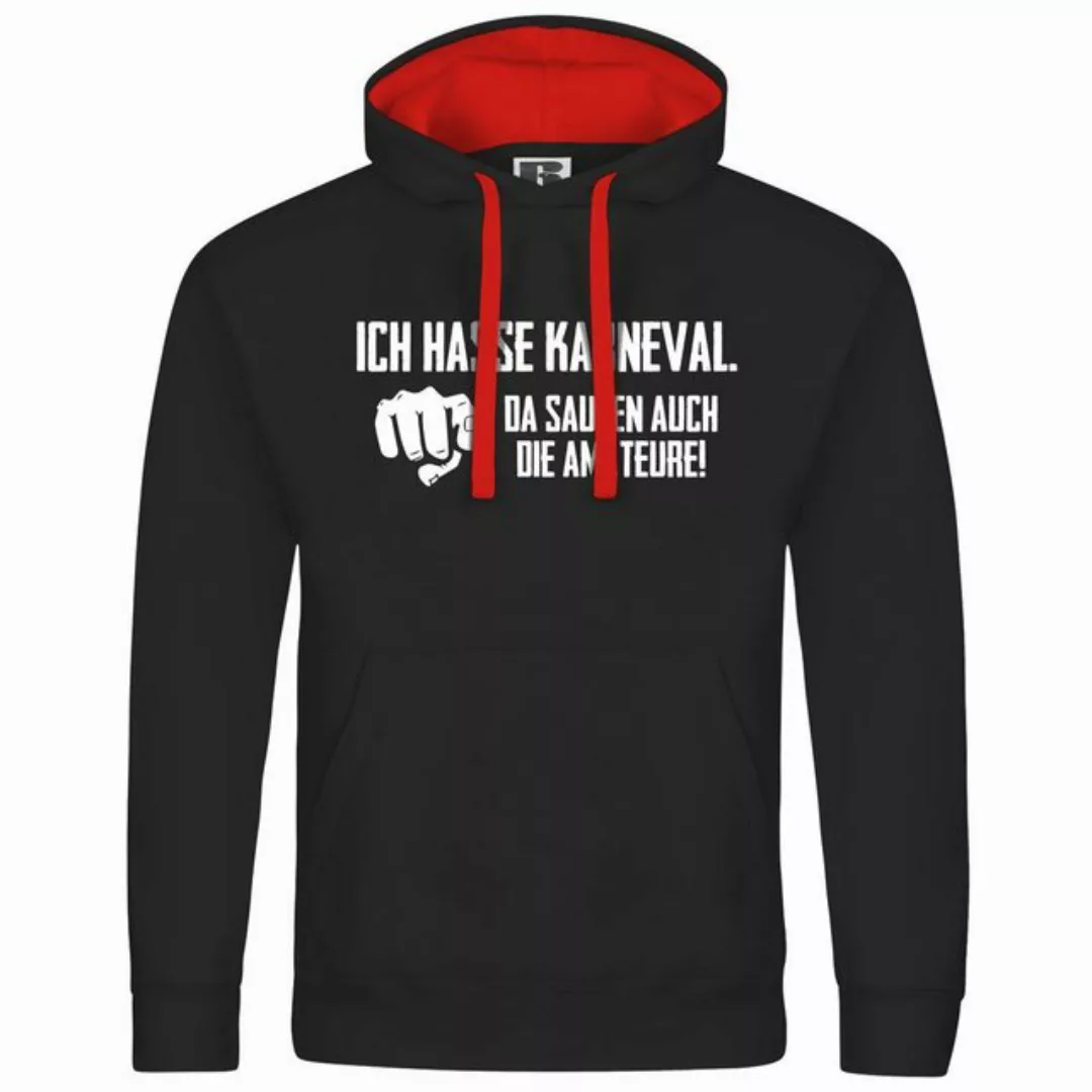 deinshirt Kapuzenpullover Herren Kapuzenpullover Ich hasse Karneval da sauf günstig online kaufen