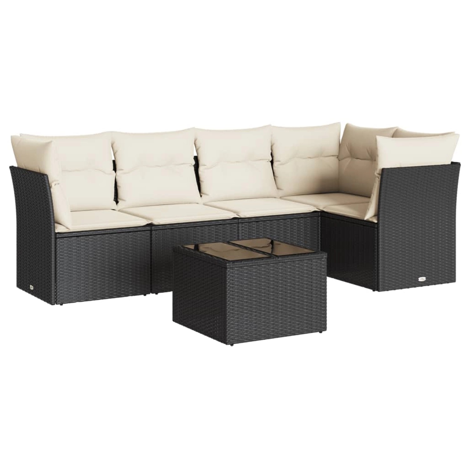 vidaXL 6-tlg Garten-Sofagarnitur mit Kissen Schwarz Poly Rattan Modell 48 günstig online kaufen