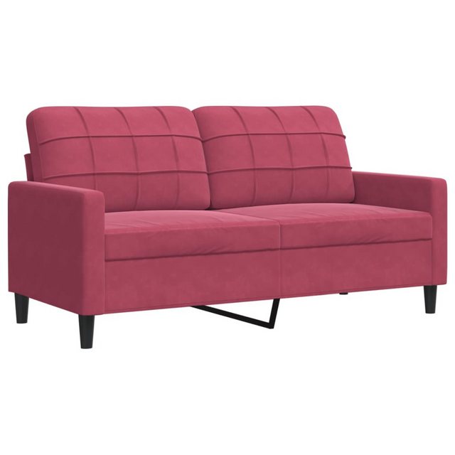 vidaXL Sofa Sofa/ 2-Sitzer/ 3-Sitzer Samt, 140 cm, Rot günstig online kaufen