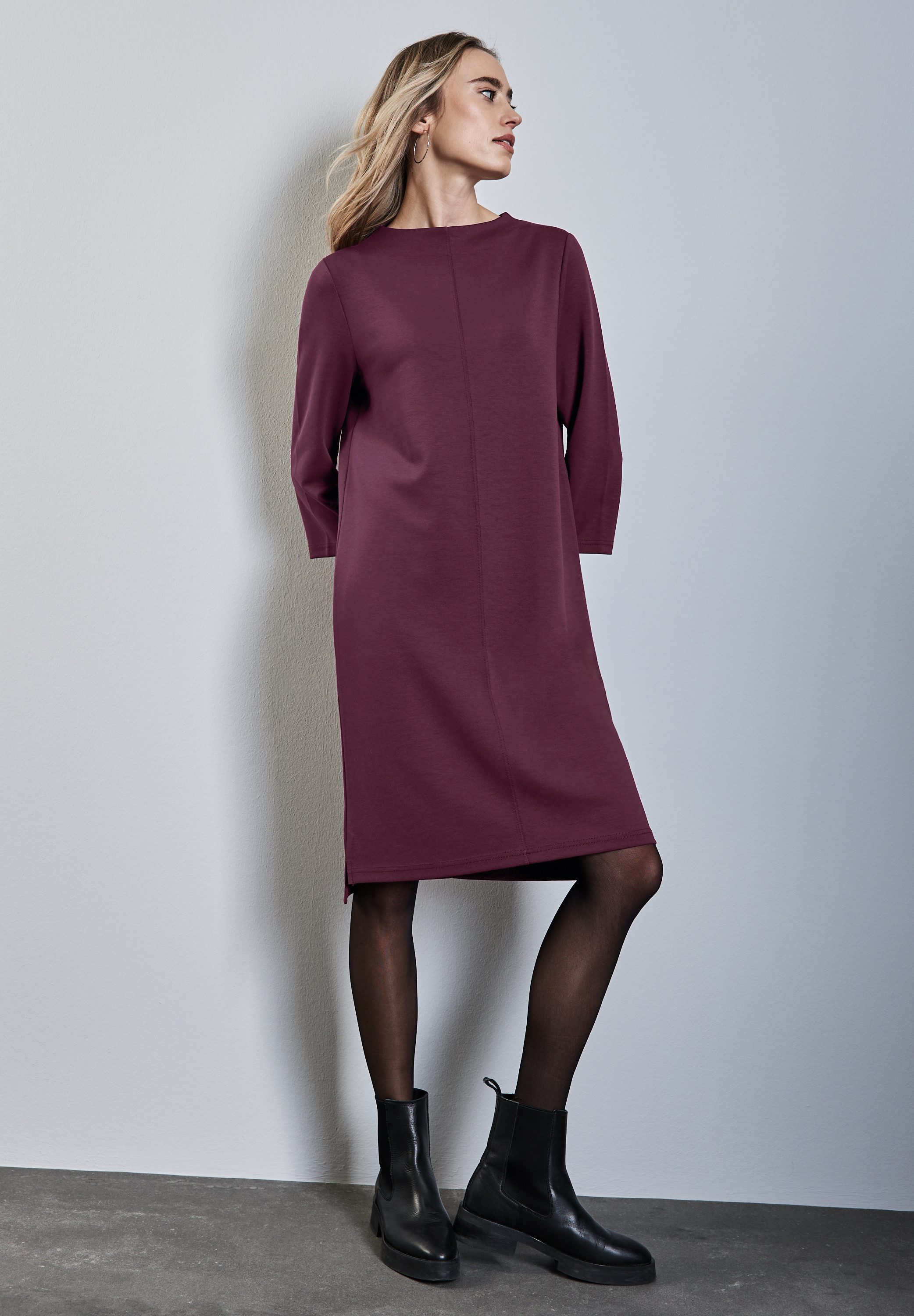 STREET ONE Midikleid, in Unifarbe günstig online kaufen